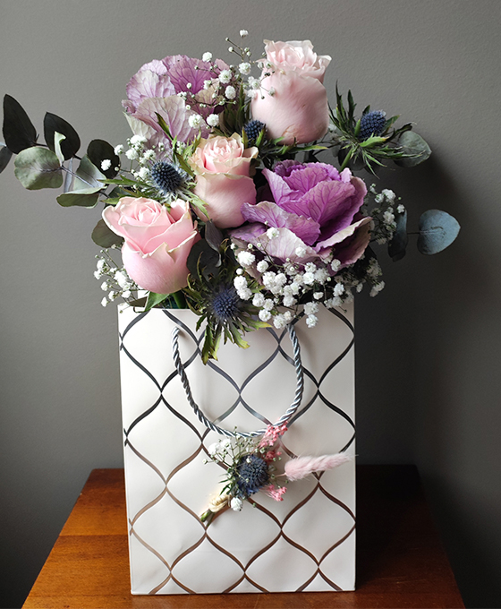 Arreglo de flores con Rosas rosadas